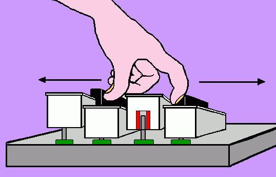 Compressing a key bushing by moving a key laterally